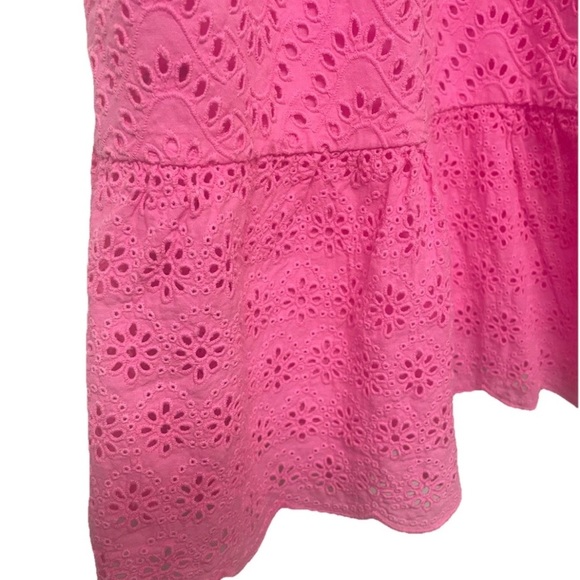 NWOT Vineyard Vines Allamanda Pink Eyelet Short Sleeved Dress Size 10 - Picture 7 of 10